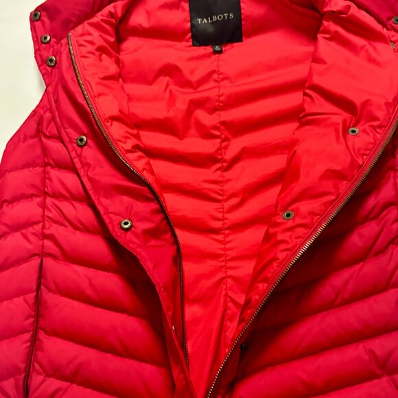 ~~Talbots Down Puffer Vest Full Zip, 2-Zip Pockets RED Women's Size M - Picture 3 of 6
